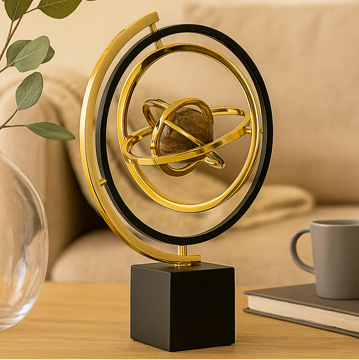 Handmade sculpture with marble base for elegant Stornfield interior design