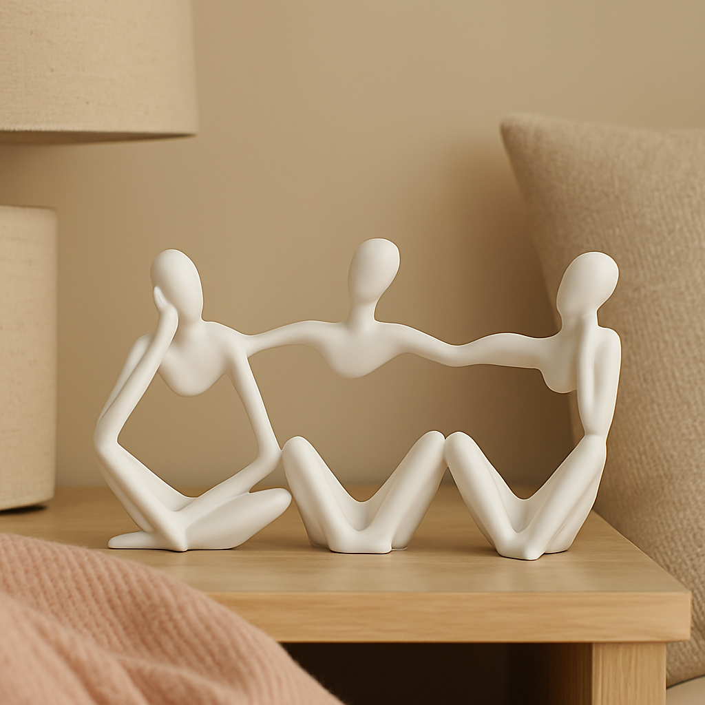 Golden Abstract Thinker Statues in Unique Artistic Poses Stornfield