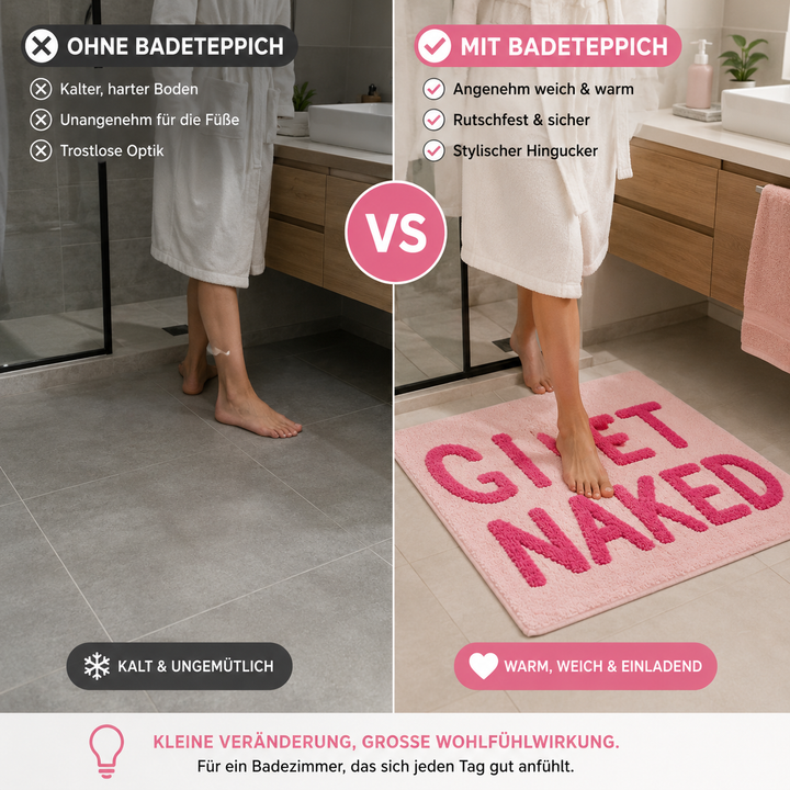 Tufted design carpet "Get Naked" Pink 80×50 cm | Stornfield