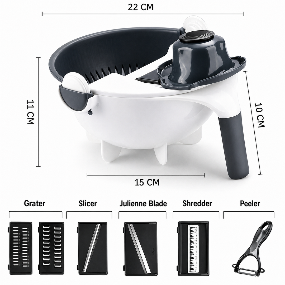 SlicePro Multifunctional Vegetable Slicer with Interchangeable Blades | Stornfield