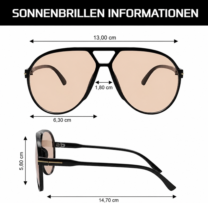 Aviator Oversize Sunglasses Retro UV400 | Stornfield