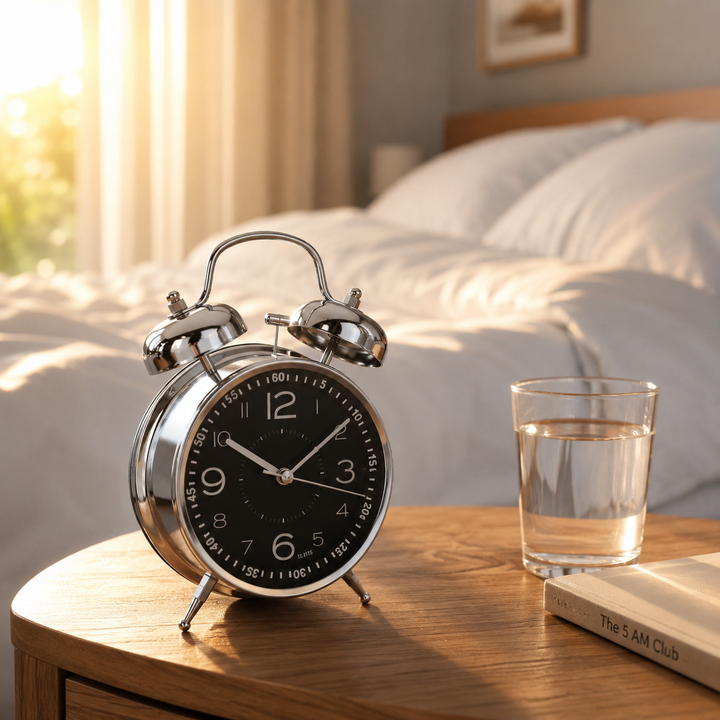 Retro Alarm Clock with Double Bell Silver Chrome | Stornfield