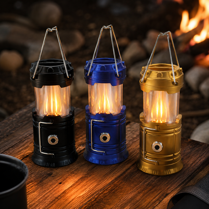 3-in-1 LED camping lantern with flickering flame | Stornfield