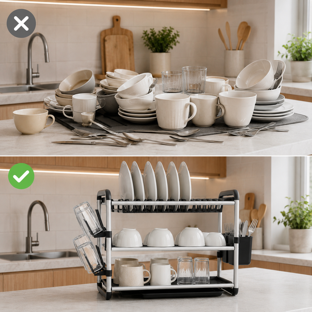 3-tier dish dryer made of aluminum | Stornfield