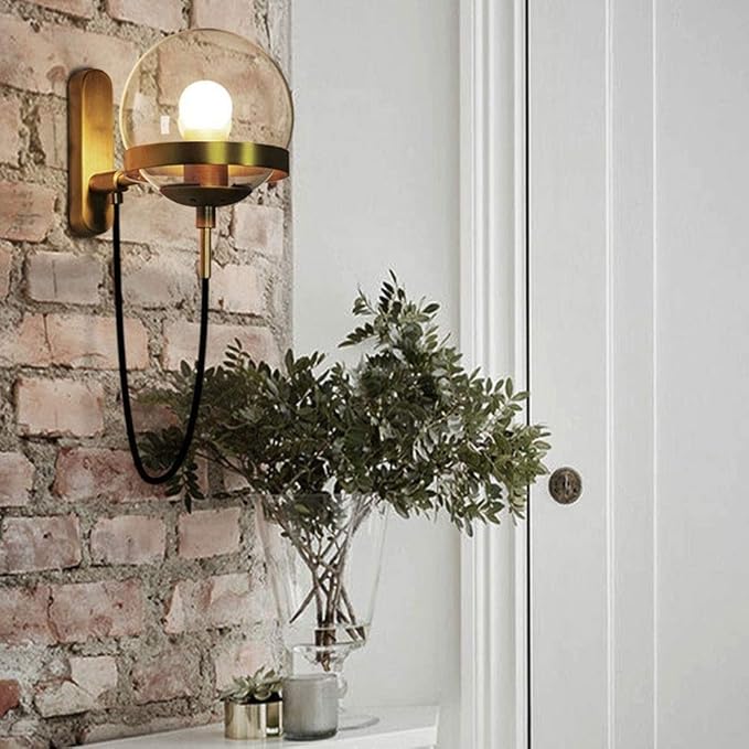 Chic Design Wall Bedside Lamp Sconce with Glass Ball Shade | Stornfield
