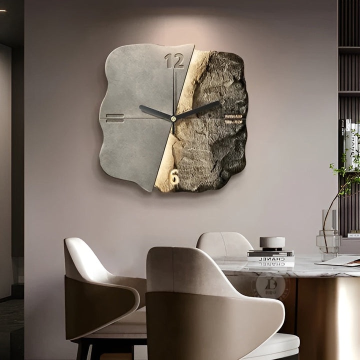 Sandstone Wall Clock – Modern 3D Design | Decorative for Living Rooms and Offices | Stornfield