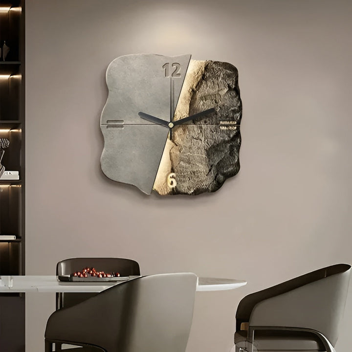 Sandstone Wall Clock – Modern 3D Design | Decorative for Living Rooms and Offices | Stornfield