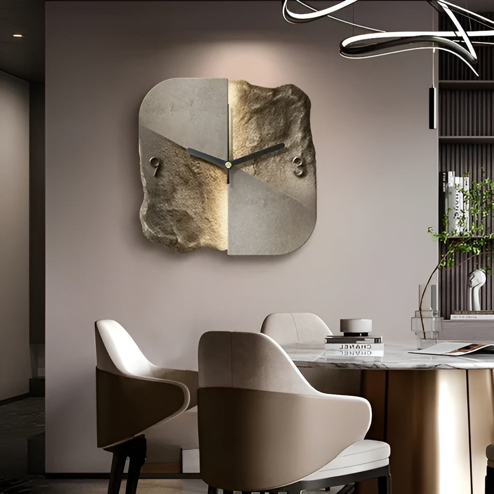 Sandstone Wall Clock – Modern 3D Design | Decorative for Living Rooms and Offices | Stornfield