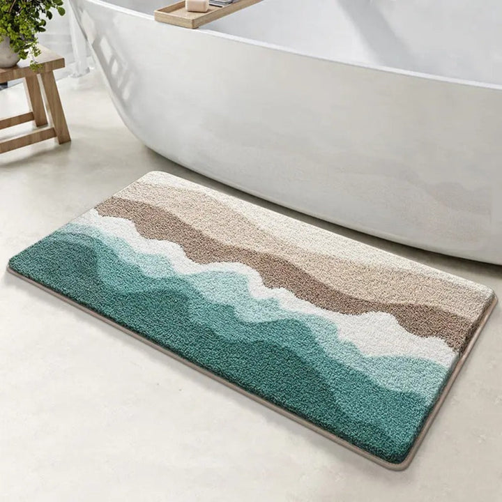 Stornfield | Coastal Wave Pattern Non-Slip Bath Mat