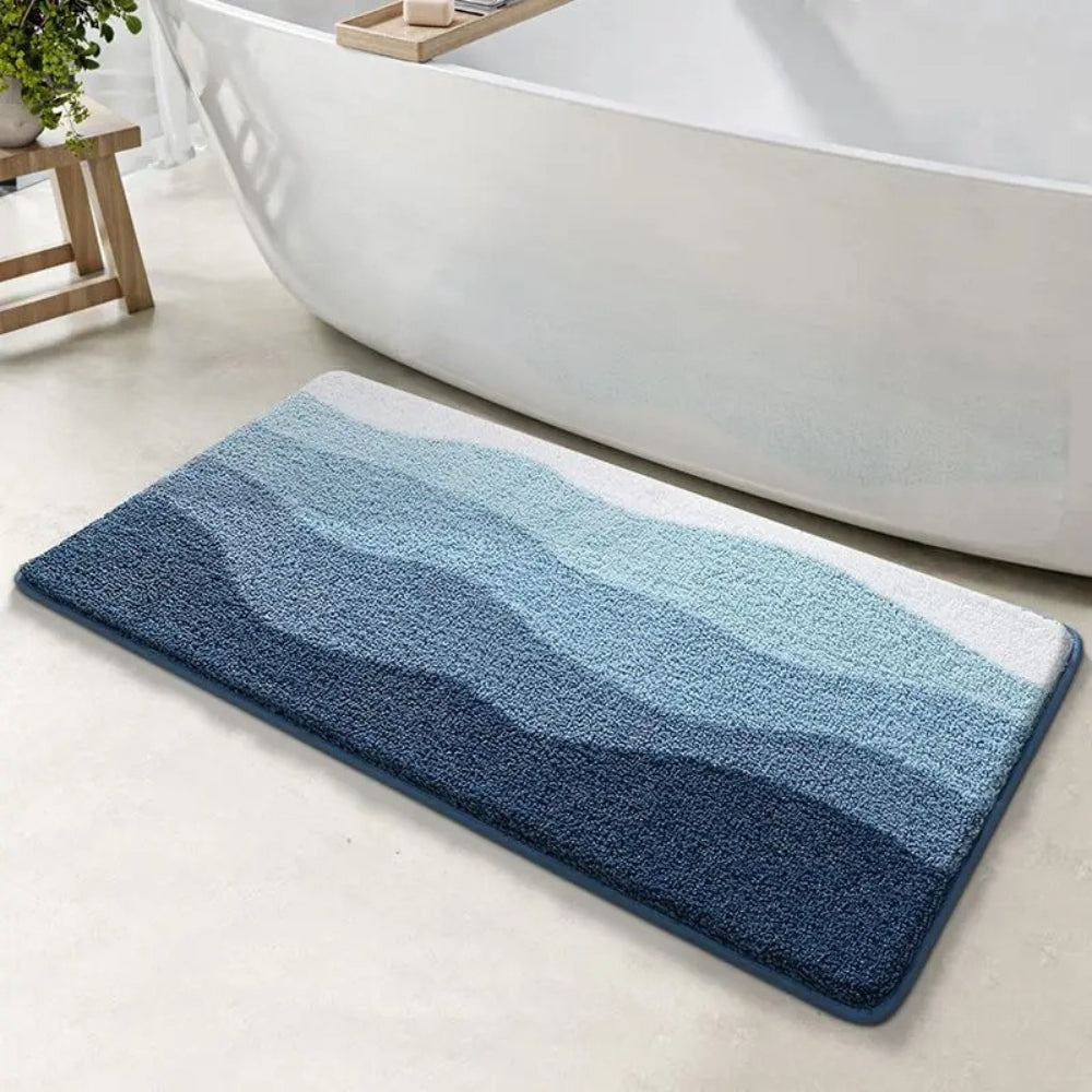 Stornfield | Coastal Wave Pattern Non-Slip Bath Mat