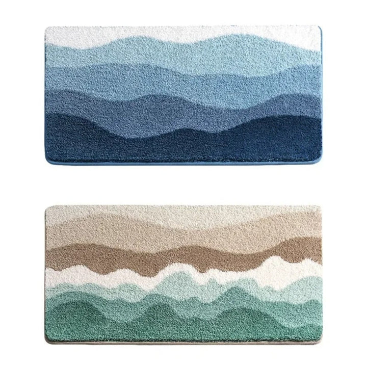 Stornfield | Coastal Wave Pattern Non-Slip Bath Mat