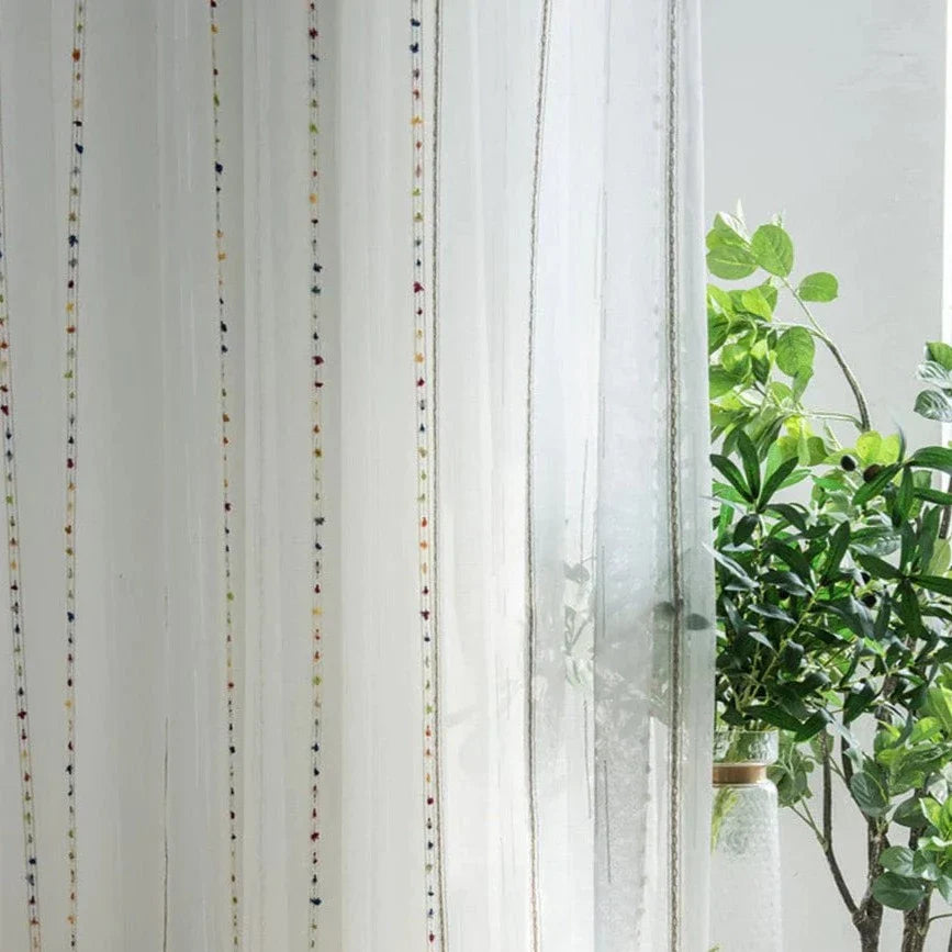 Colorful stereoscopic embroidered transparent curtain | Stornfield