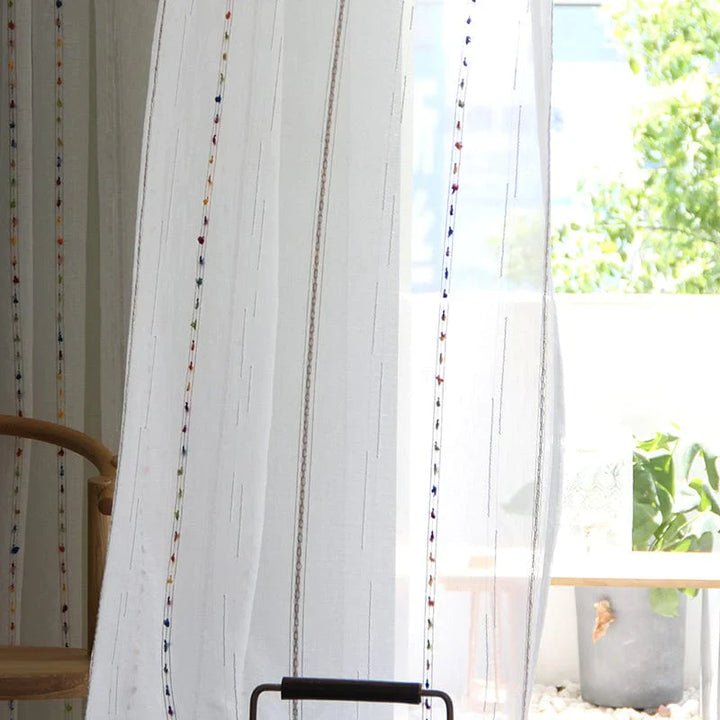 Colorful stereoscopic embroidered transparent curtain | Stornfield