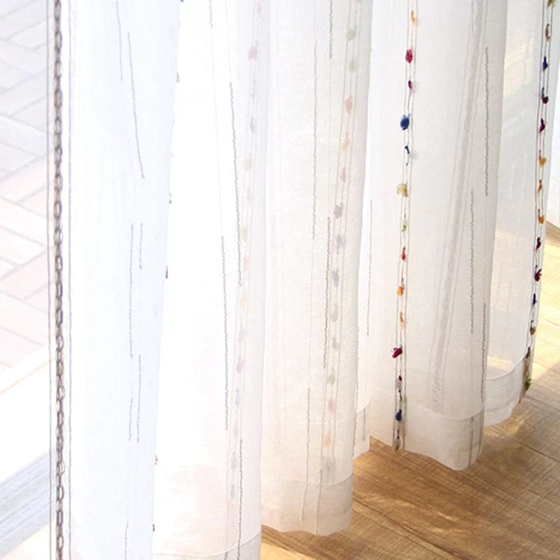 Colorful stereoscopic embroidered transparent curtain | Stornfield