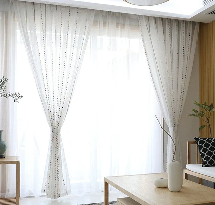 Colorful stereoscopic embroidered transparent curtain | Stornfield