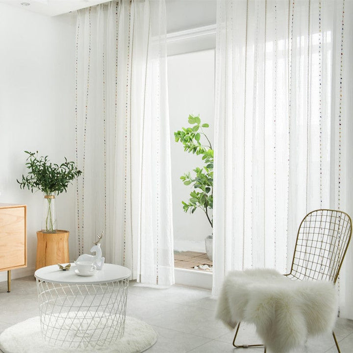 Colorful stereoscopic embroidered transparent curtain | Stornfield