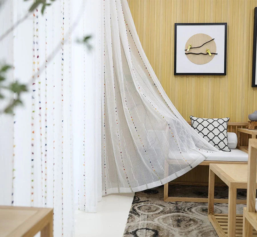 Colorful stereoscopic embroidered transparent curtain | Stornfield