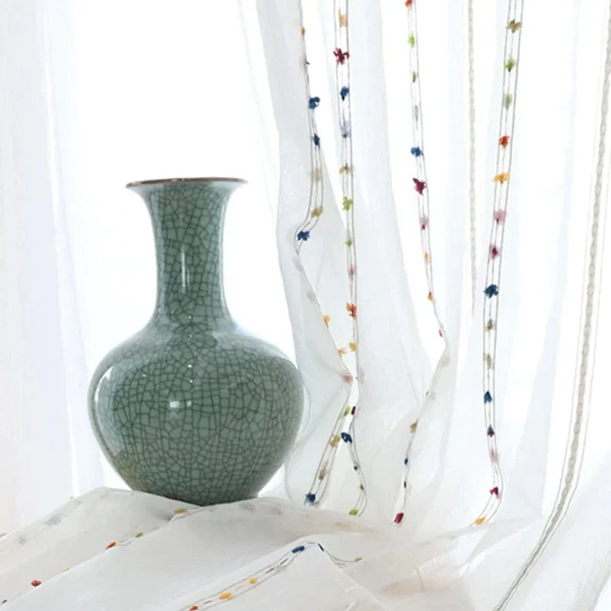 Colorful stereoscopic embroidered transparent curtain | Stornfield