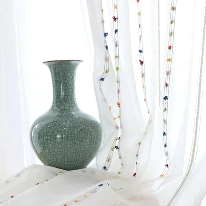 Colorful stereoscopic embroidered transparent curtain | Stornfield