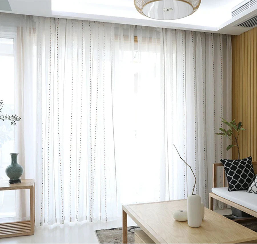 Colorful stereoscopic embroidered transparent curtain | Stornfield