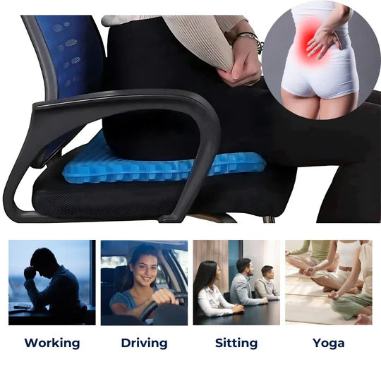 PressureFree Orthopedic Gel Seat Cushion – Breathable Honeycomb Design for Relief from Coccyx and Back Pain | Stornfield