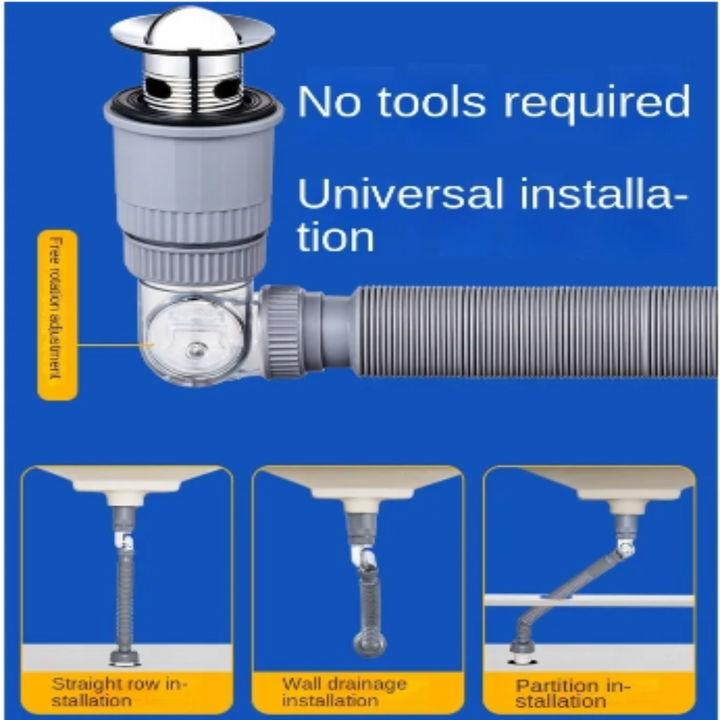 360 Drain Easy Universal Overflow Disposer Drain Kit | Stonrfield