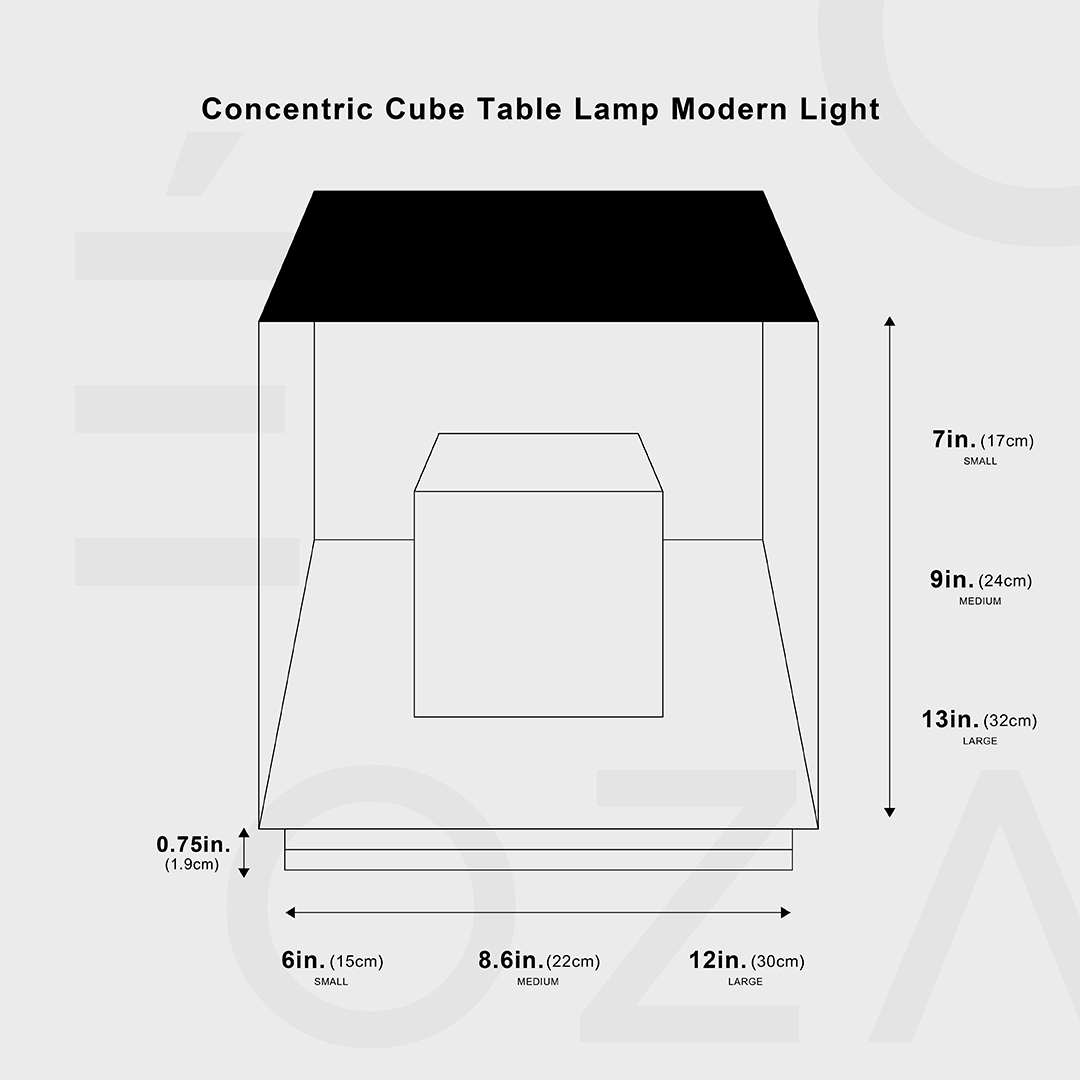 Stornfield | Concentric Cube Table Lamp, Modern Lighting