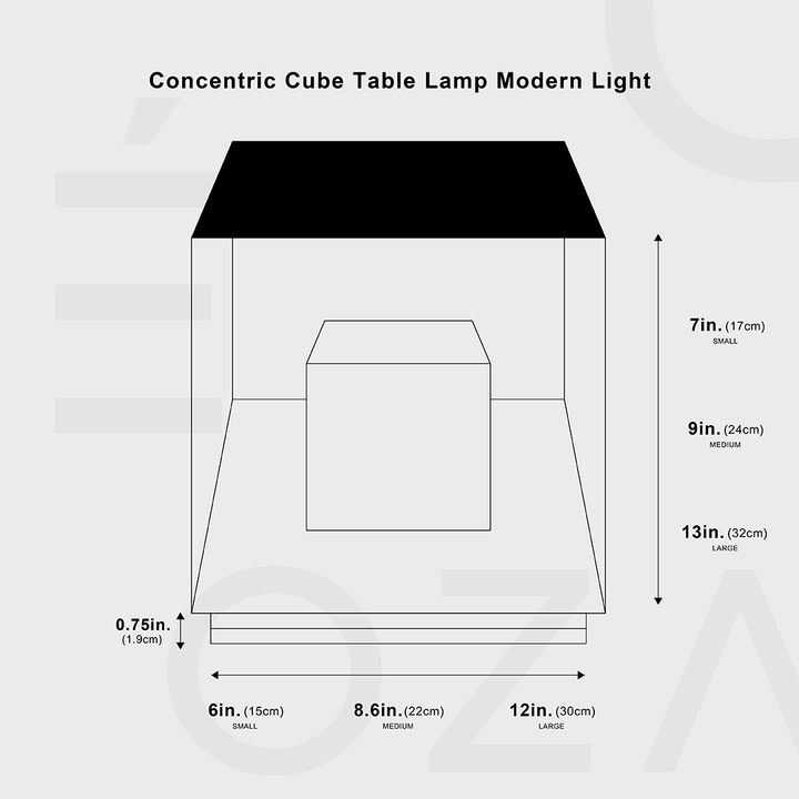 Stornfield | Concentric Cube Table Lamp, Modern Lighting