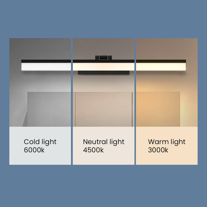 Contemporary Black LED Mirror Bathroom Vanity Light | Stornfield