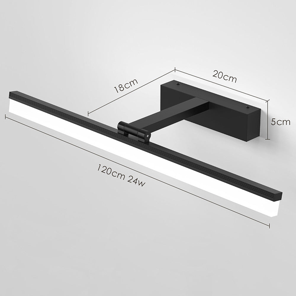 Contemporary Black LED Mirror Bathroom Vanity Light | Stornfield