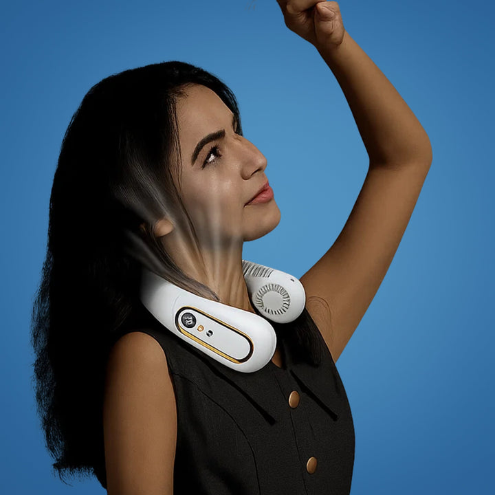 CoolEase | Portable Neck Fan – Hands-Free Bladeless Cooling – Five Speeds USB-C – Travel Office Commute Stornfield
