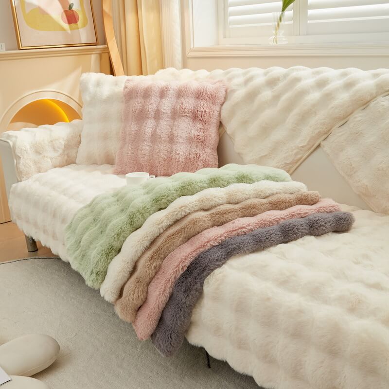 Cozy Plush Solid Colour Non-slip Couch Cover for Comfort | Stornfield