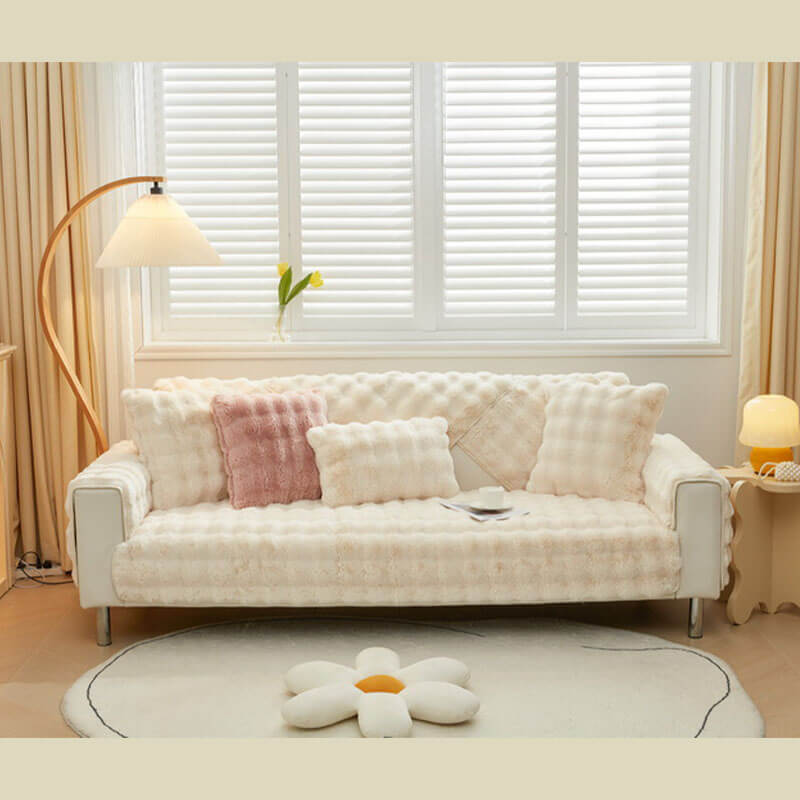 Cozy Plush Solid Colour Non-slip Couch Cover for Comfort | Stornfield