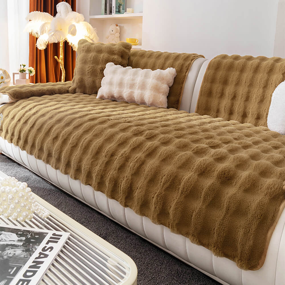 Cozy Plush Solid Colour Non-slip Couch Cover for Comfort | Stornfield