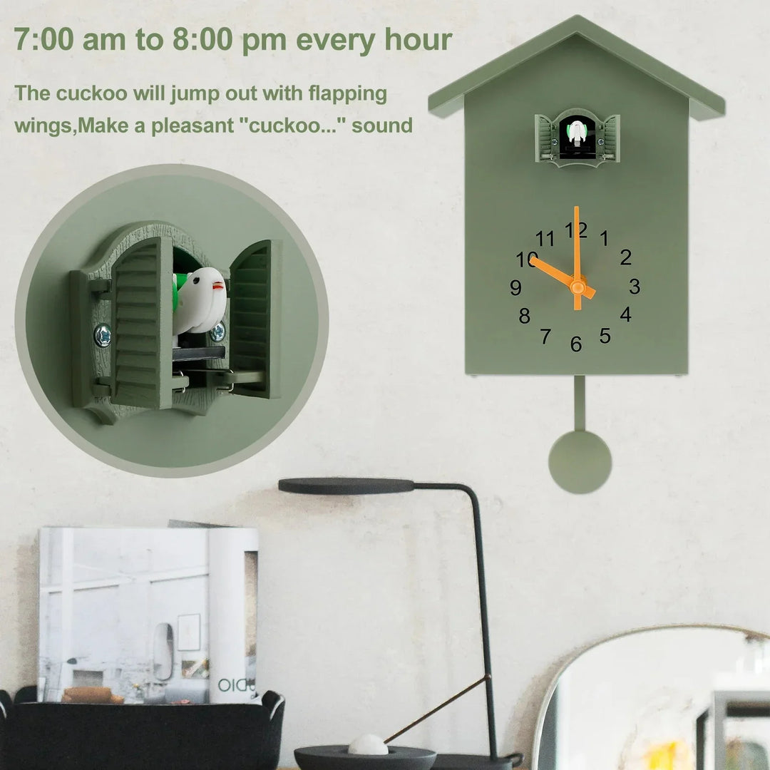 Stornfield | Horloge coucou Horloge son coucou avec balancier Horloge coucou délicate à batterie pour décoration de salon