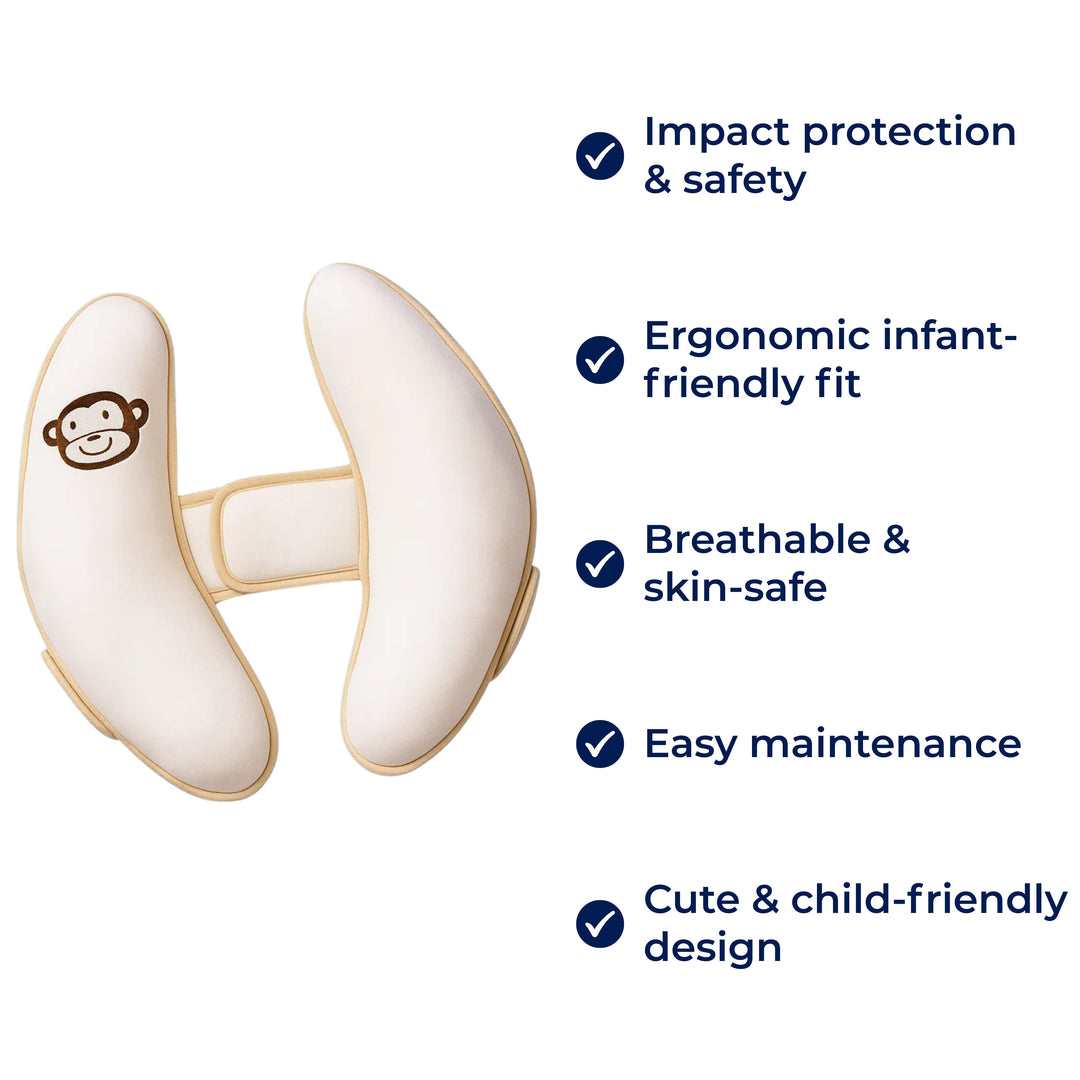 CuddleGuard | Baby Head Protection Cushion – Shock-Absorbing Banana Cushion – Breathable – Safety Lift for Stroller and Toddler