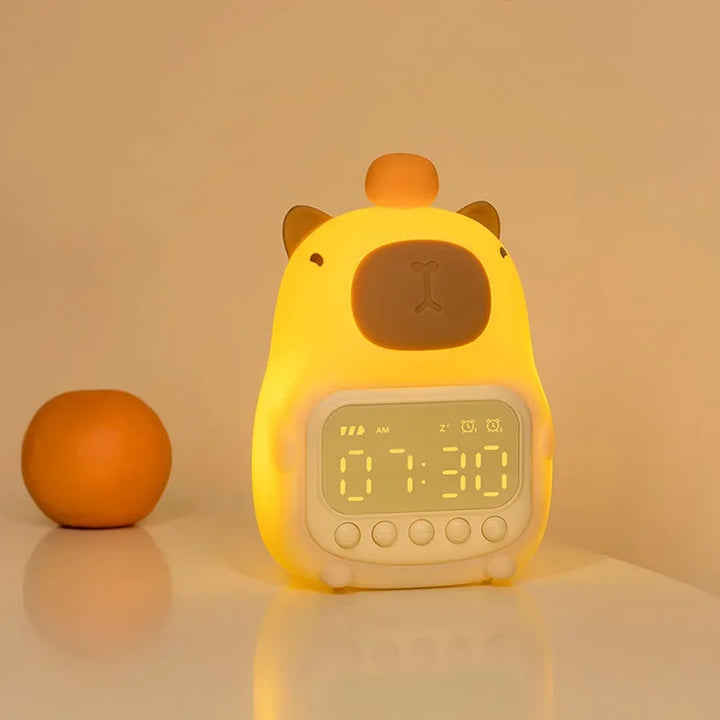 Stornfield | Capybara Clock Lamp - Rechargeable Digital Alarm Clock with Night Light & Touch Snooze Function