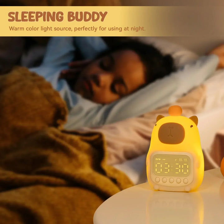 Stornfield | Capybara Clock Lamp - Rechargeable Digital Alarm Clock with Night Light & Touch Snooze Function