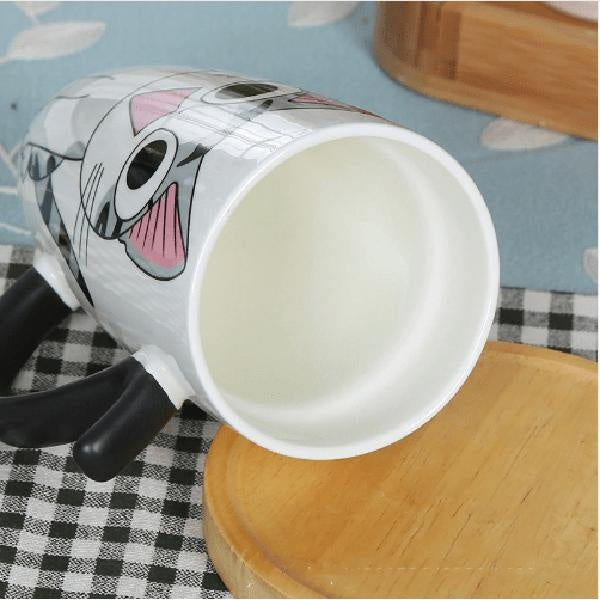 Cute Cat Ceramic Mug with Cover Lid | Stornfield