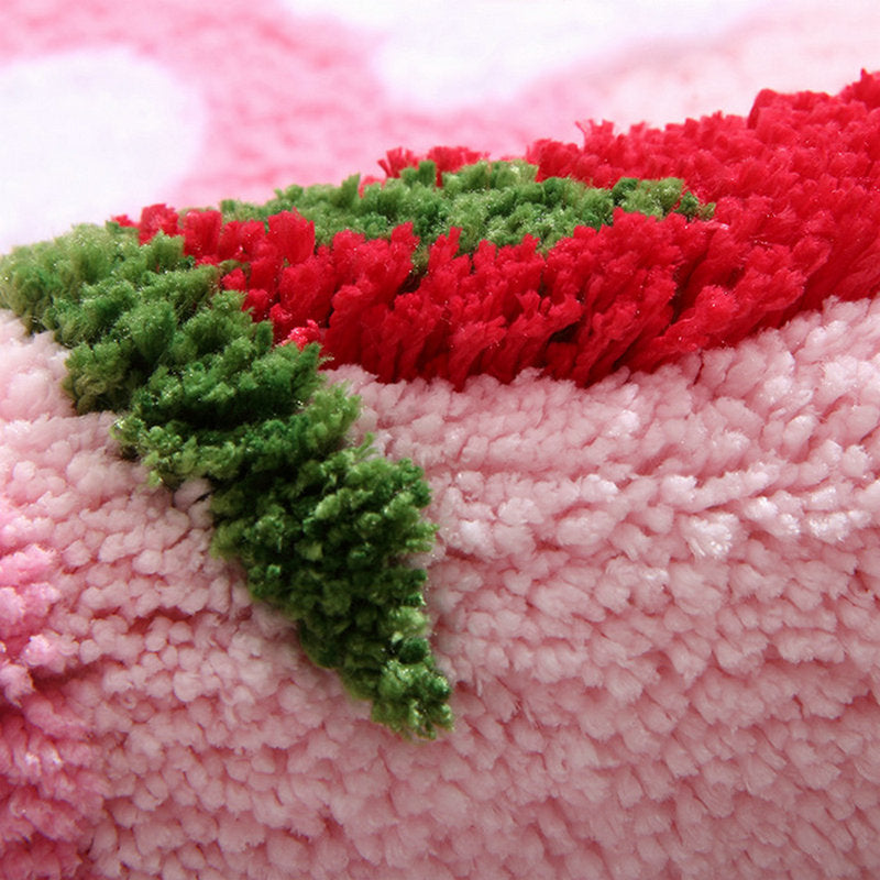 Cute Strawberry Motif Bath Rug – Non-Slip and Washable, Decorative Rug for Bathroom and Children's Room | Stornfield