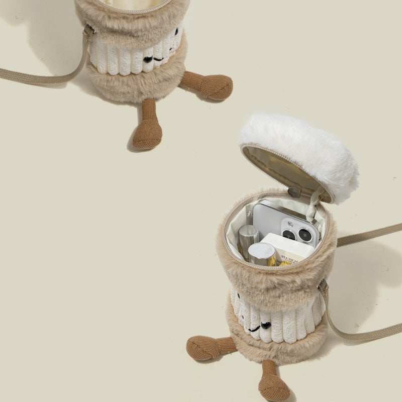Stornfield | Mignon sac en peluche porte-gobelet heureux
