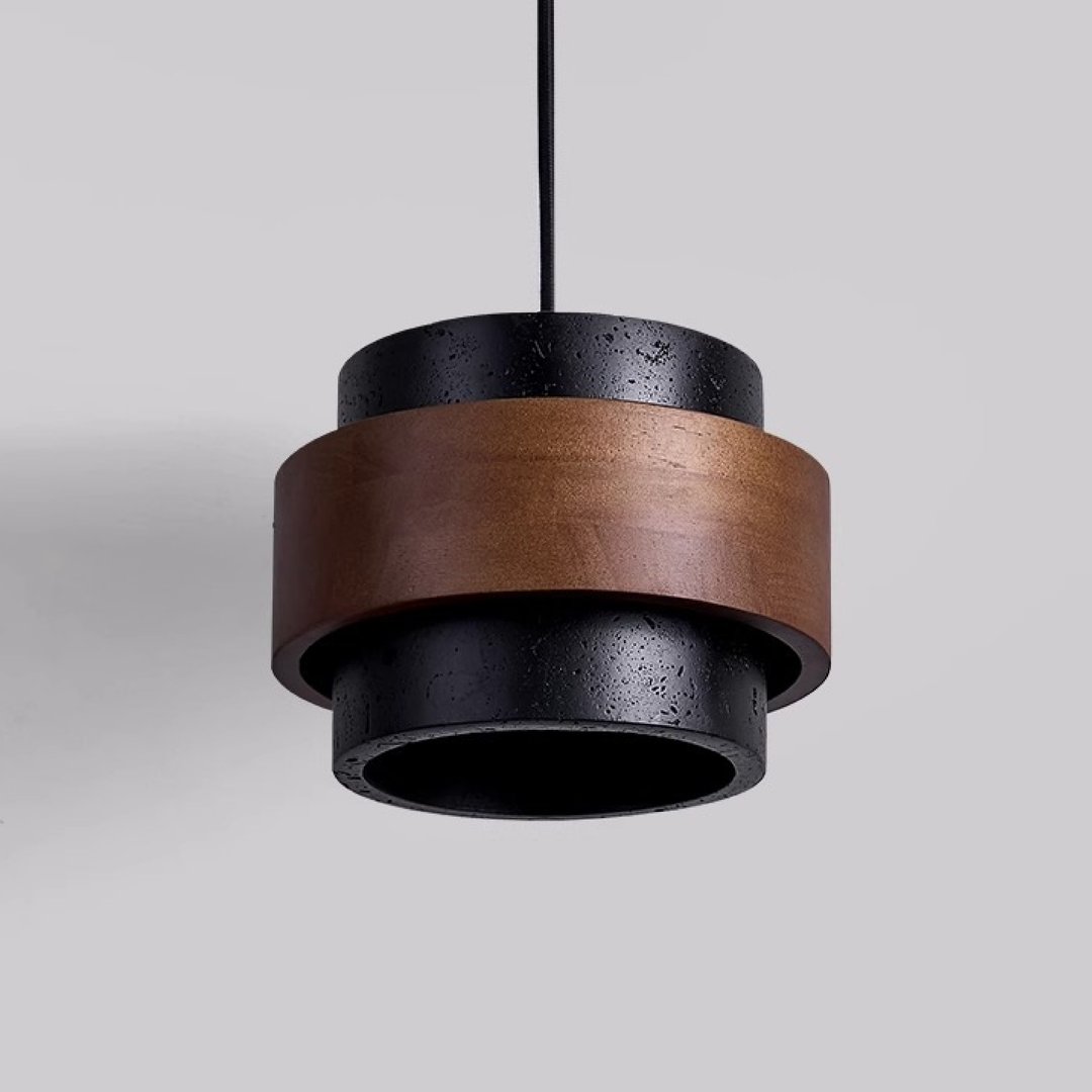 Stornfield | Black Hanging Lamp Travertine with Adjustable Height – Modern Lamp for Living Room and Dining Room above Table