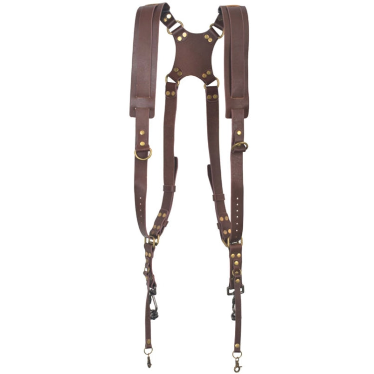 Stornfield | Quick Release Anti-Skid Double Shoulder Leather Camera Strap with Metal Hook for SLR / DSLR Cameras (Brown)