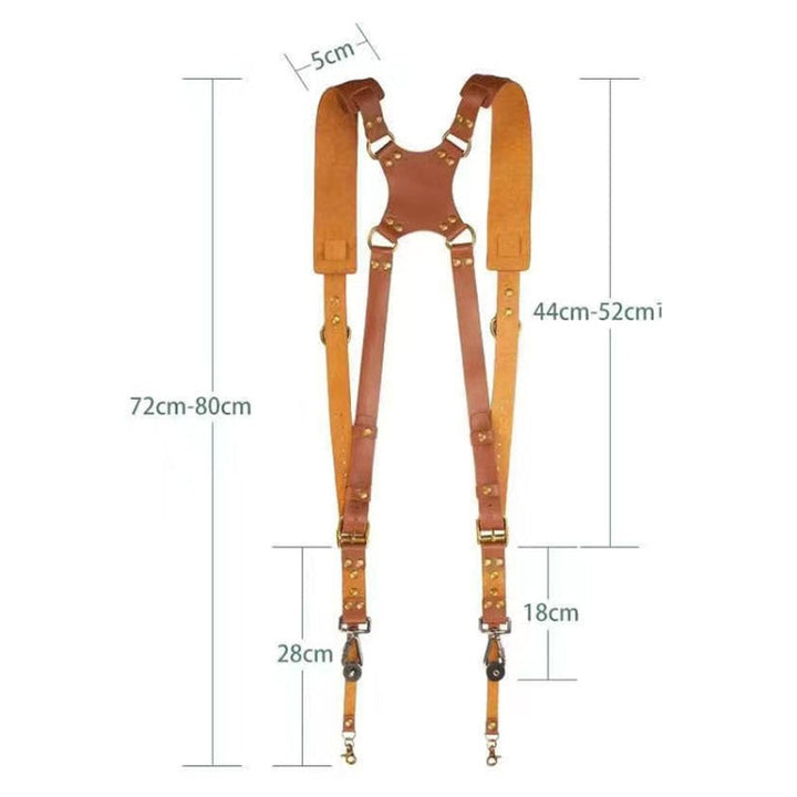 Stornfield | Quick Release Anti-Skid Double Shoulder Leather Camera Strap with Metal Hook for SLR / DSLR Cameras (Brown)