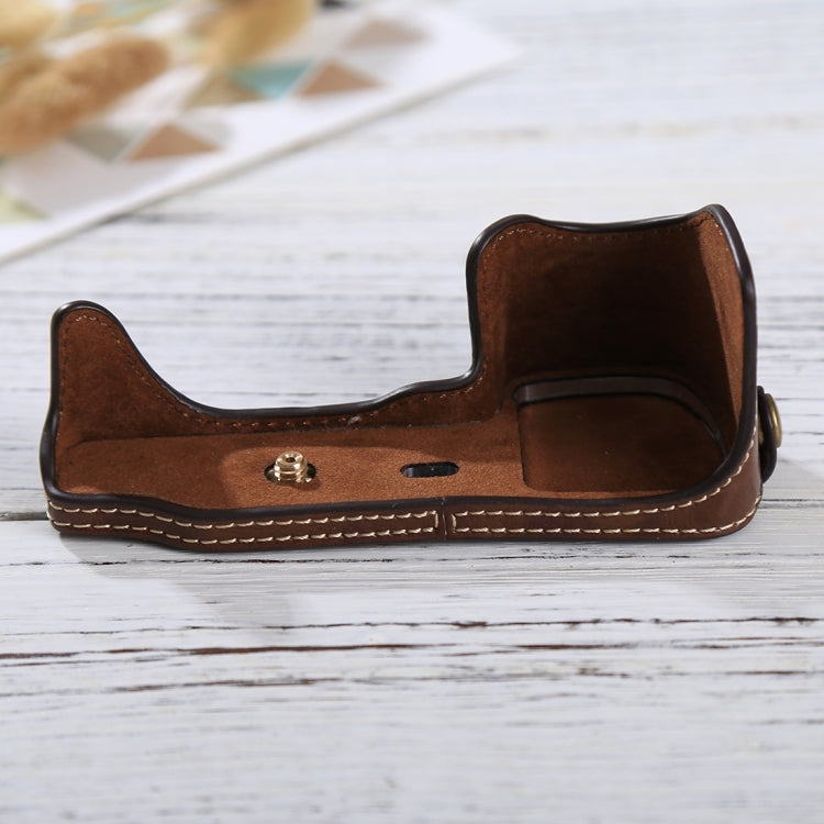 Stornfield | Half-Body PU Leather Camera Base with 1/4 Inch Thread for Sony Alpha 6100 / A6100 (Coffee)