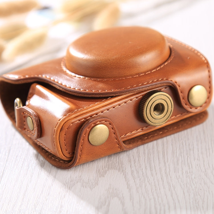 Stornfield | Full Body Faux Leather Camera Case with Strap for Canon G9X / G9X II (Brown)