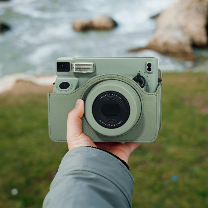 Stornfield | For FUJIFILM Instax WIDE 400 Full Leather Bag with Shoulder Strap (Green)