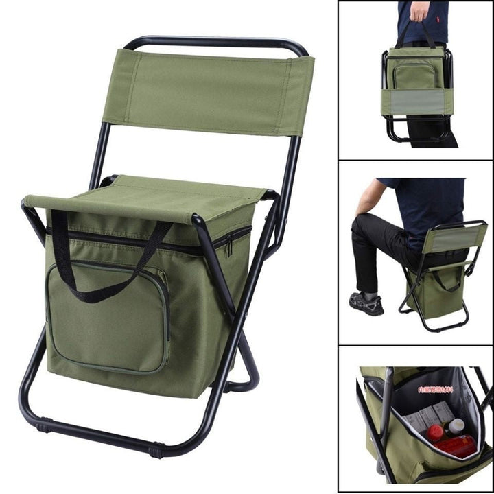 Contemporary Industrial Rectangular Oxford Fabric Steel Pipe Foldable Camping Chair Backrest Armless For Garden & Outdoor Patio | Stornfield