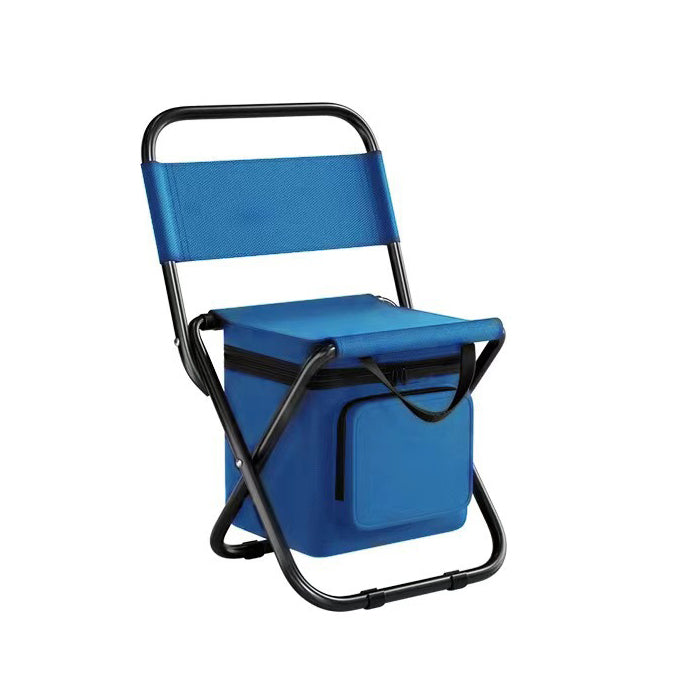 Contemporary Industrial Rectangular Oxford Fabric Steel Pipe Foldable Camping Chair Backrest Armless For Garden & Outdoor Patio | Stornfield