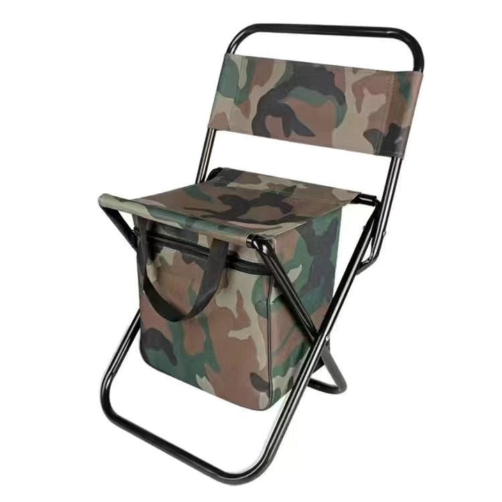 Contemporary Industrial Rectangular Oxford Fabric Steel Pipe Foldable Camping Chair Backrest Armless For Garden & Outdoor Patio | Stornfield